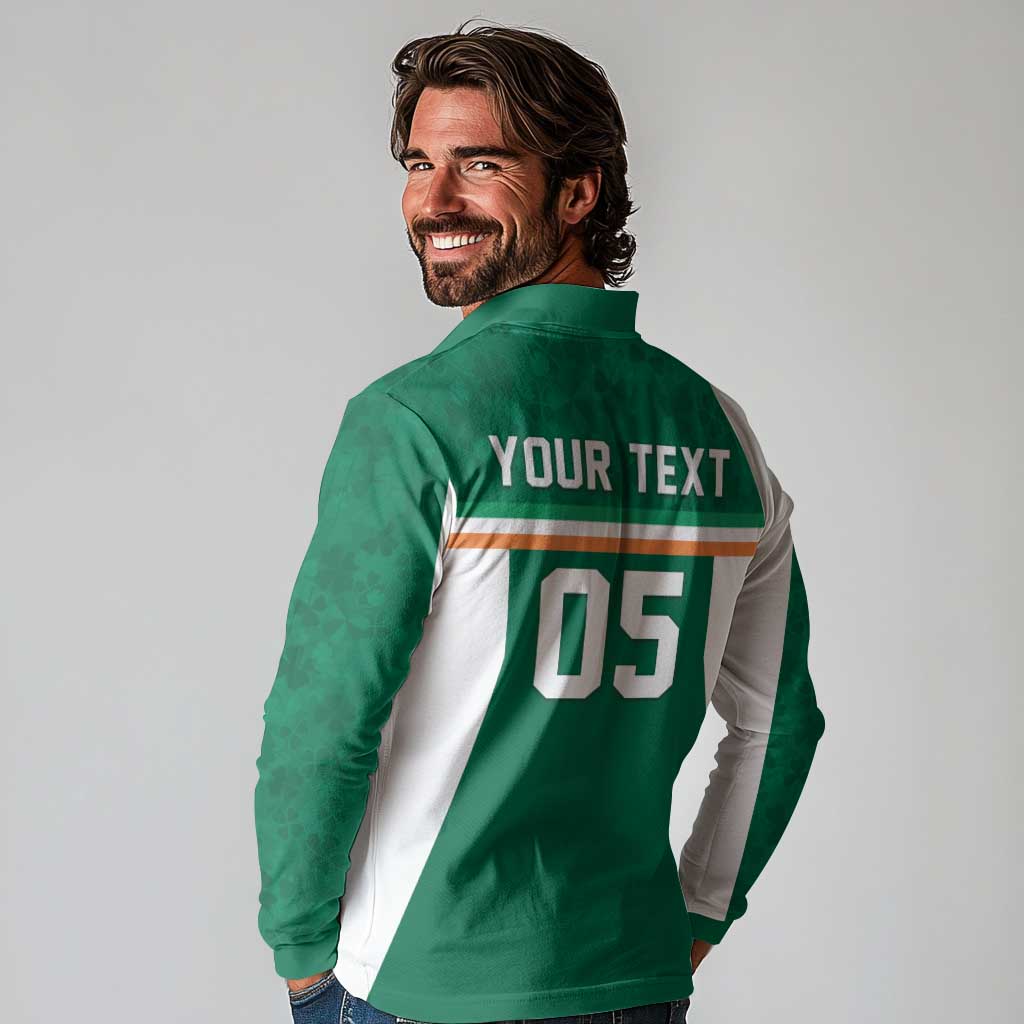 Custom Ireland Rugby Long Sleeve Polo Shirt Old Retro Style
