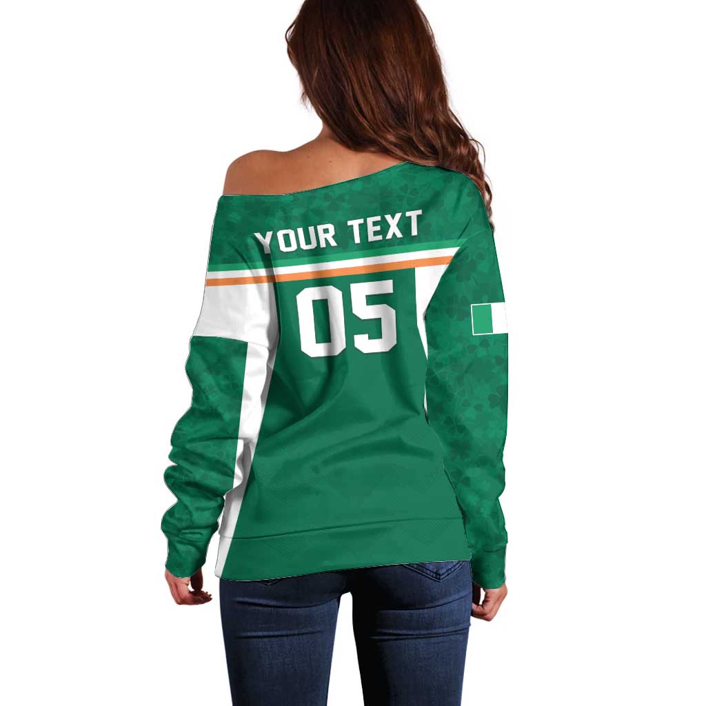 Custom Ireland Rugby Off Shoulder Sweater Old Retro Style