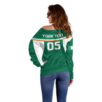 Custom Ireland Rugby Off Shoulder Sweater Old Retro Style