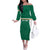 Custom Ireland Rugby Off The Shoulder Long Sleeve Dress Old Retro Style