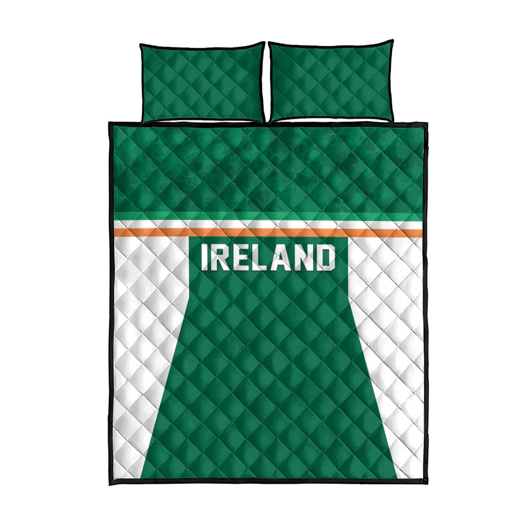 Ireland Rugby Quilt Bed Set Old Retro Style
