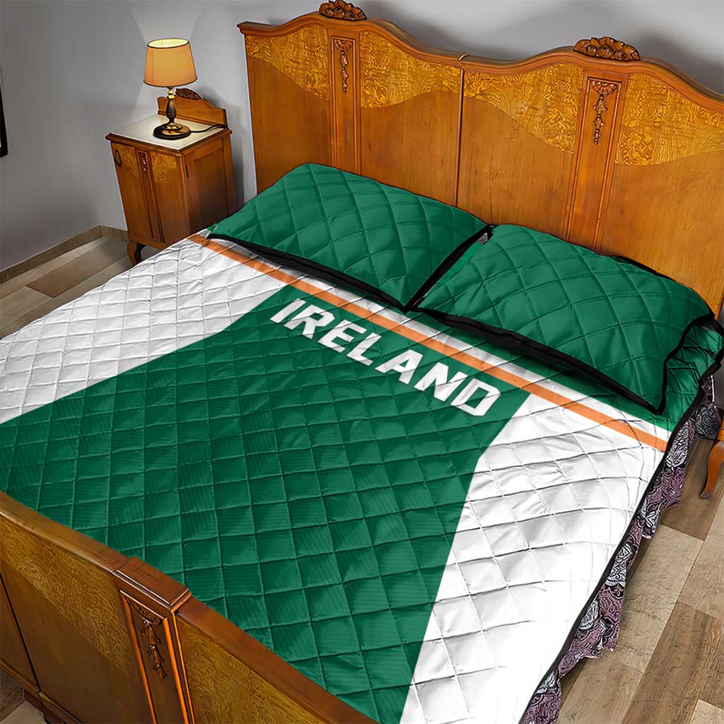 Ireland Rugby Quilt Bed Set Old Retro Style