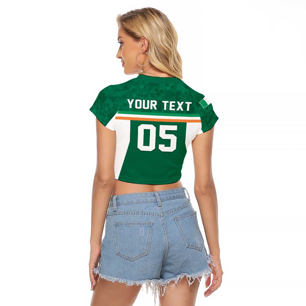 Custom Ireland Rugby Raglan Cropped T Shirt Old Retro Style