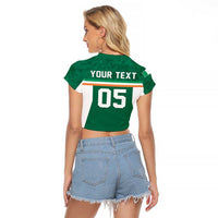 Custom Ireland Rugby Raglan Cropped T Shirt Old Retro Style