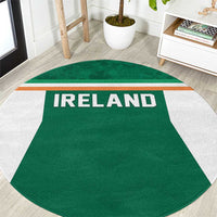 Ireland Rugby Round Carpet Old Retro Style