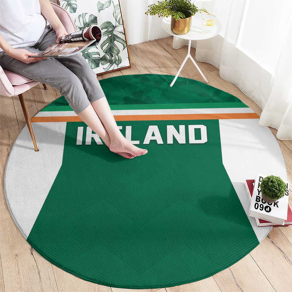 Ireland Rugby Round Carpet Old Retro Style