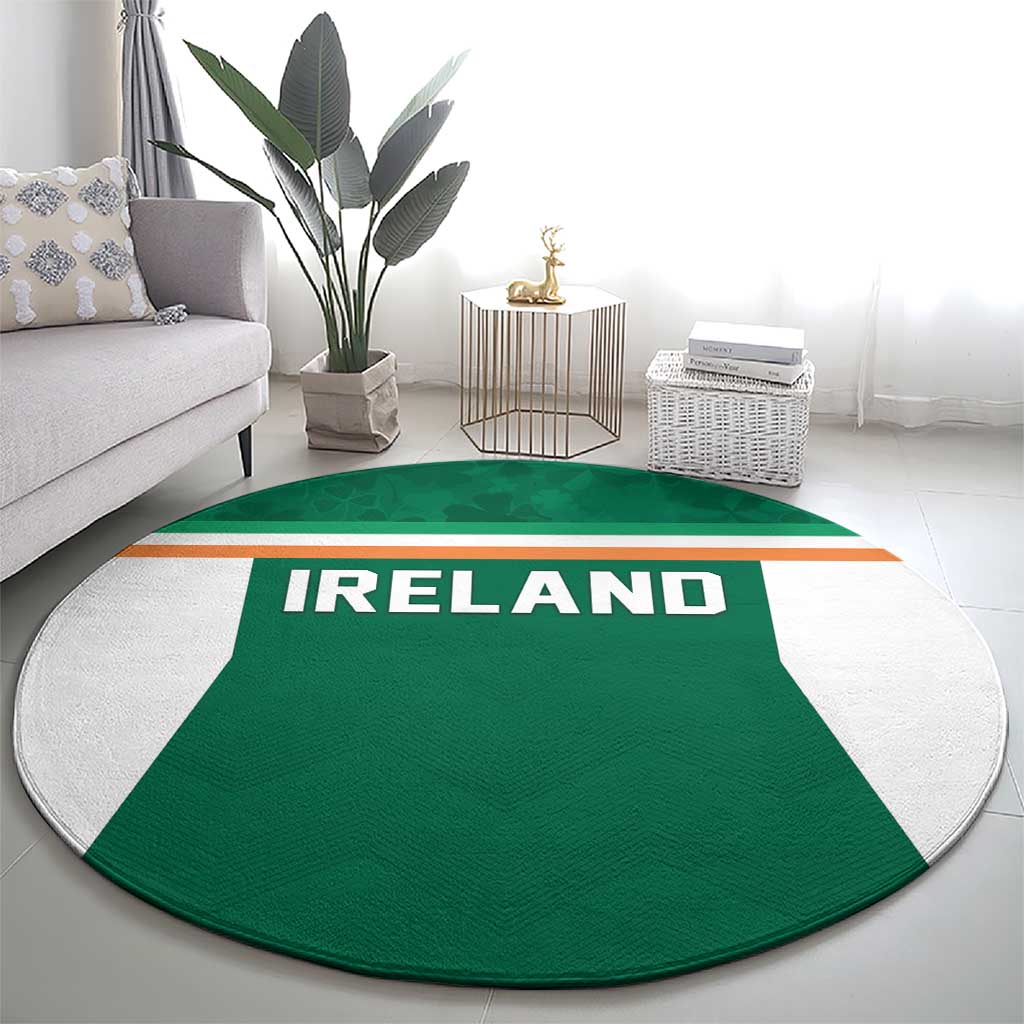 Ireland Rugby Round Carpet Old Retro Style