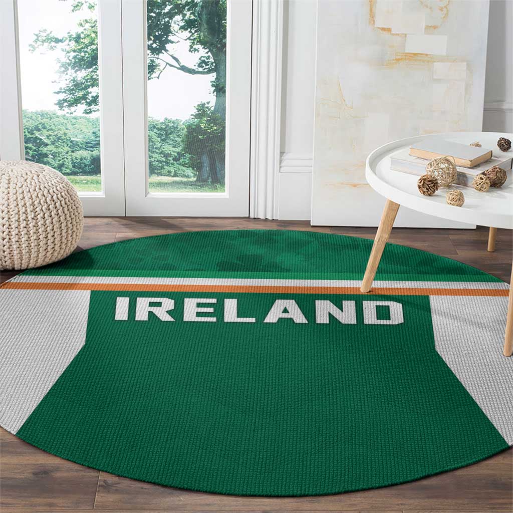 Ireland Rugby Round Carpet Old Retro Style
