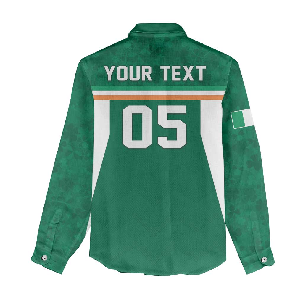 Custom Ireland Rugby Women Casual Shirt Old Retro Style