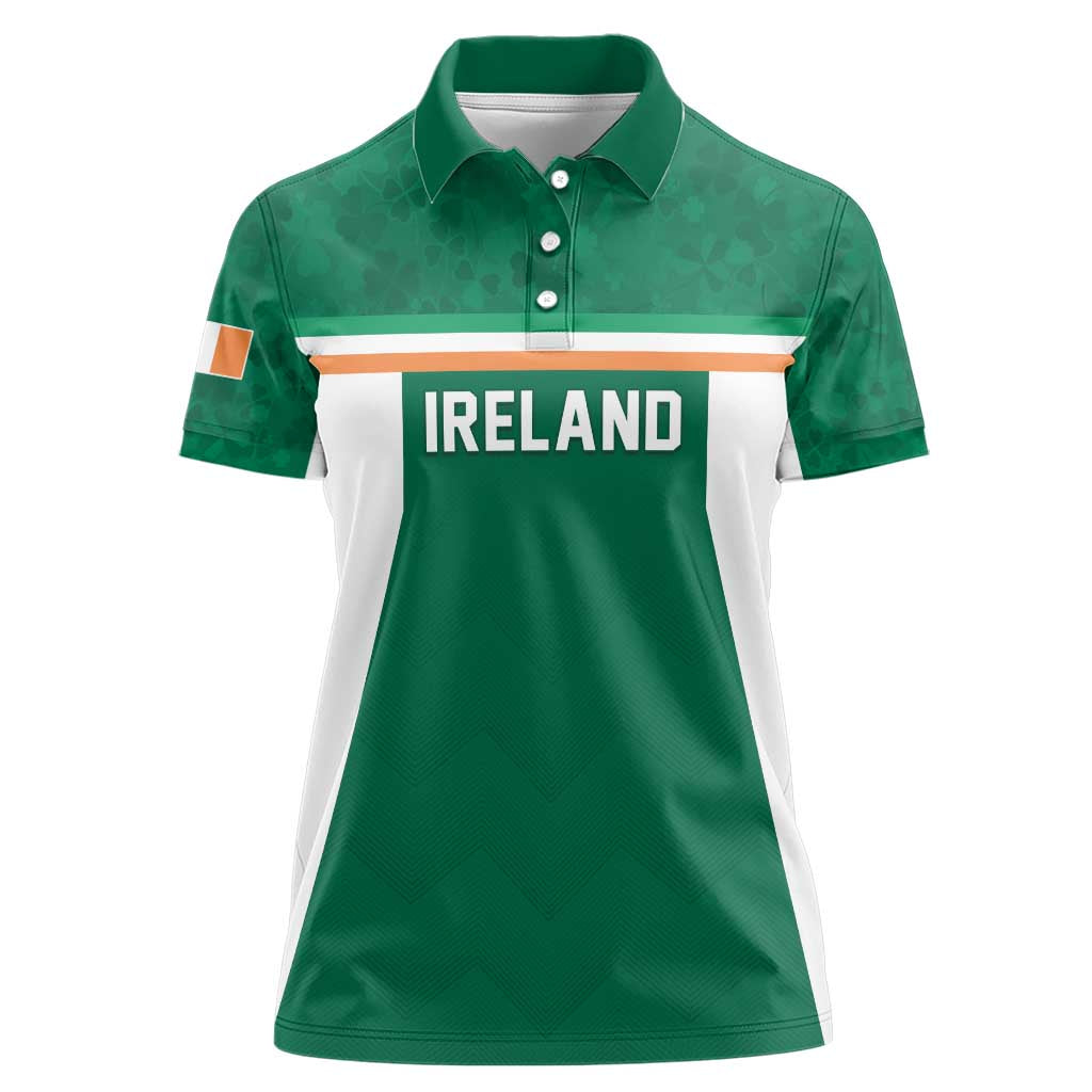 Custom Ireland Rugby Women Polo Shirt Old Retro Style