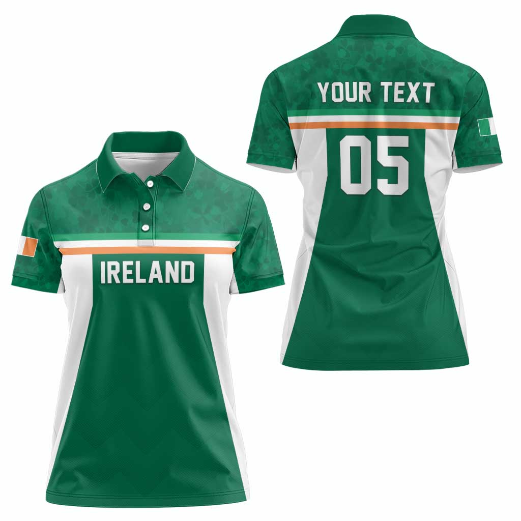 Custom Ireland Rugby Women Polo Shirt Old Retro Style