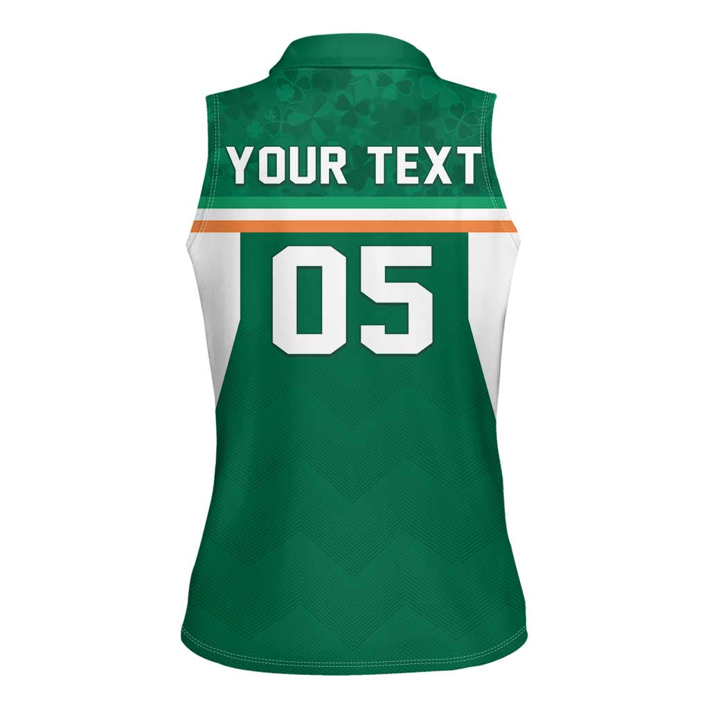 Custom Ireland Rugby Women Sleeveless Polo Shirt Old Retro Style