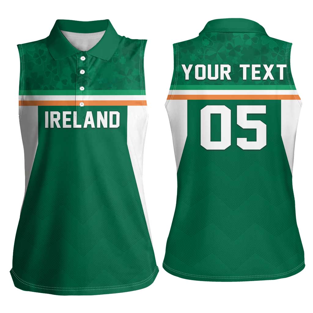 Custom Ireland Rugby Women Sleeveless Polo Shirt Old Retro Style