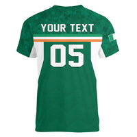 Custom Ireland Rugby Women V-Neck T-Shirt Old Retro Style