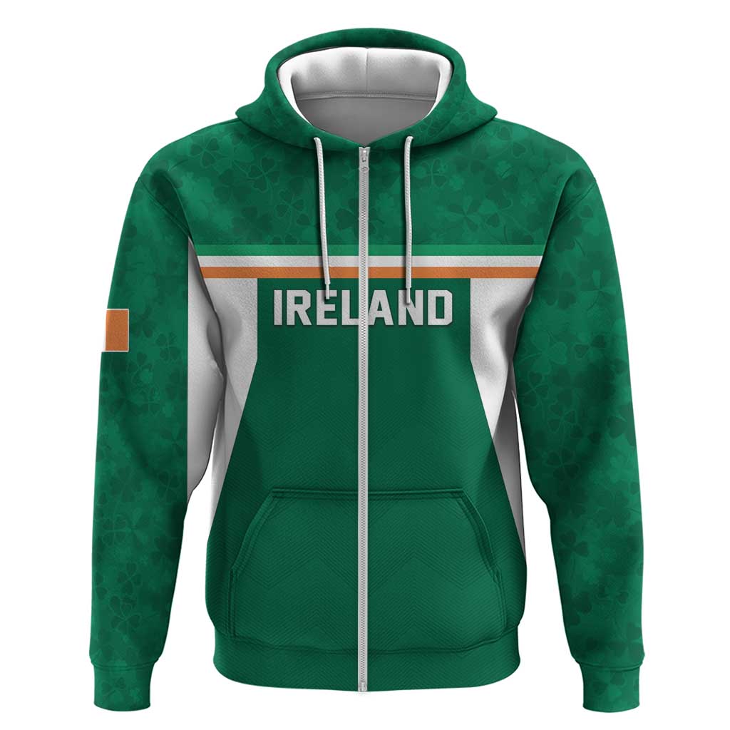 Custom Ireland Rugby Zip Hoodie Old Retro Style