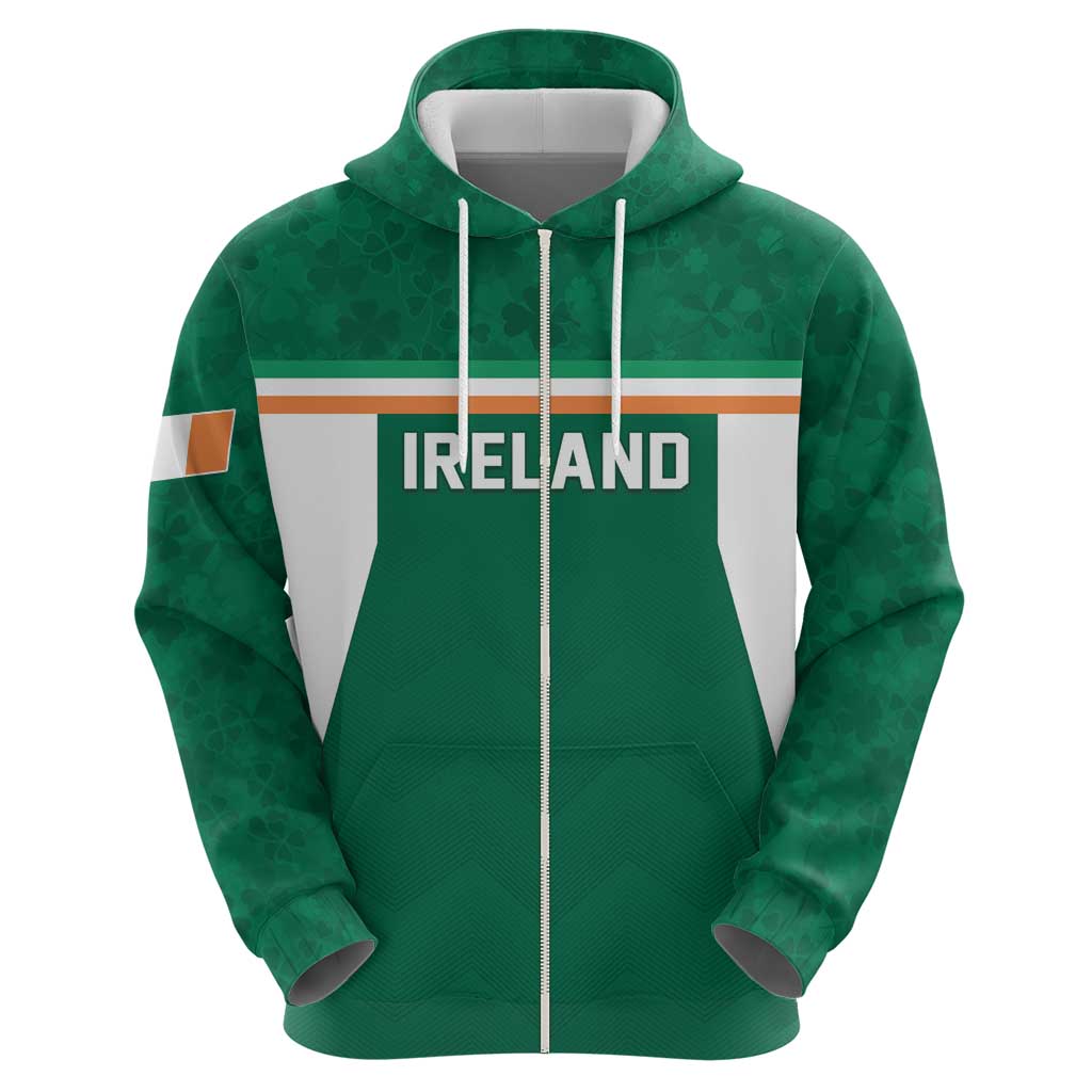 Custom Ireland Rugby Zip Hoodie Old Retro Style