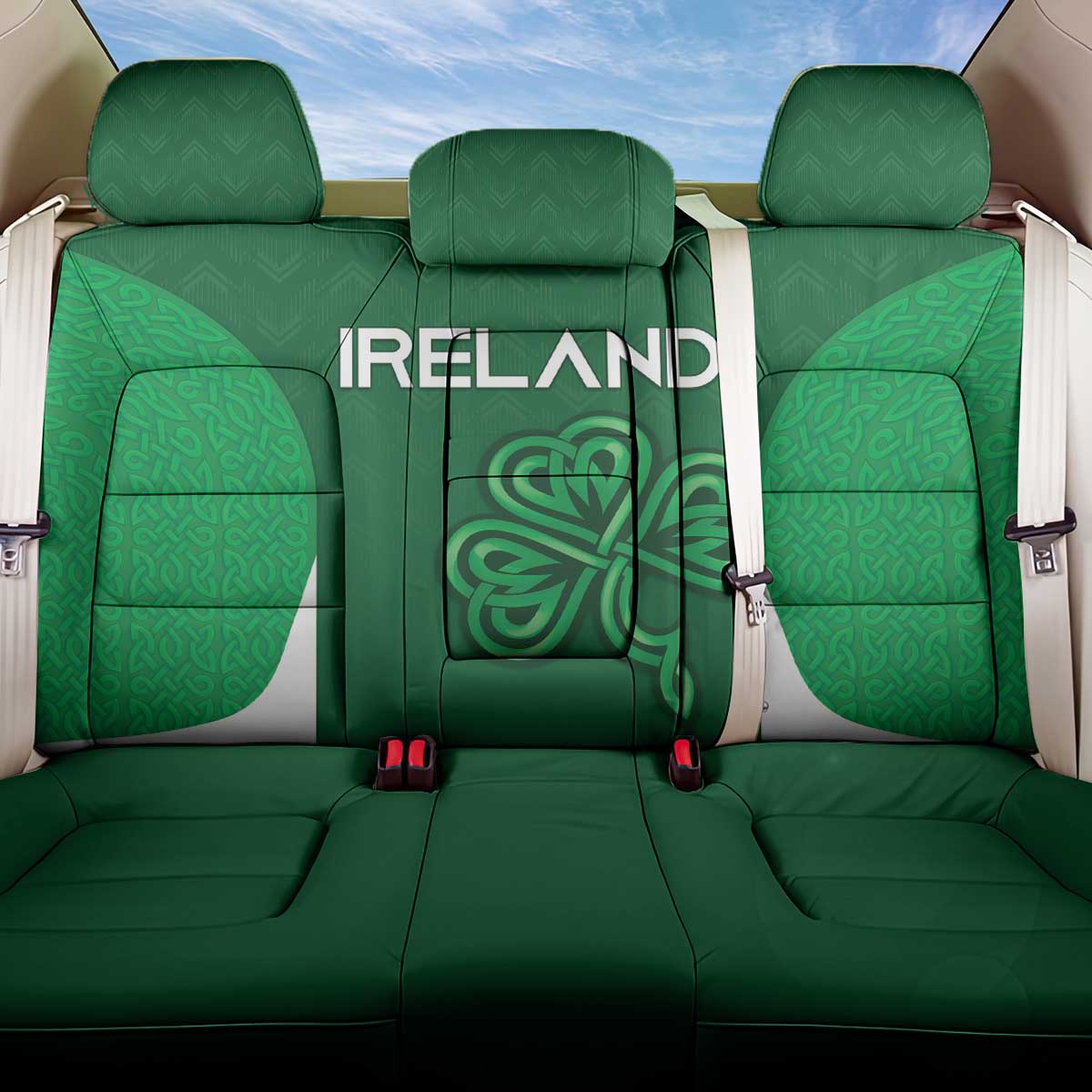 Ireland Rugby Back Car Seat Cover Irish Celtic Shamrock
