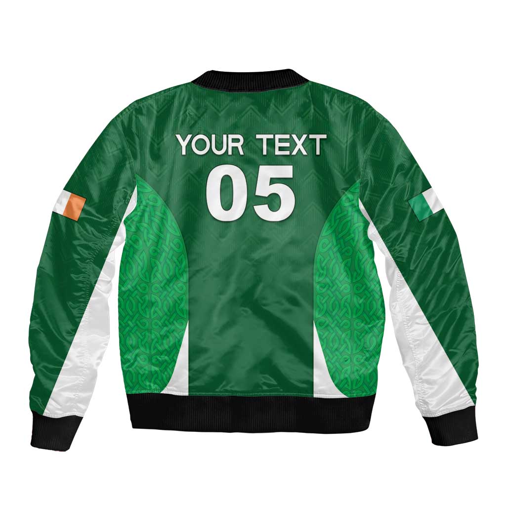 Custom Ireland Rugby Bomber Jacket Irish Celtic Shamrock