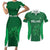 Custom Ireland Rugby Couples Matching Short Sleeve Bodycon Dress and Hawaiian Shirt Irish Celtic Shamrock