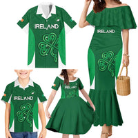 Custom Ireland Rugby Family Matching Mermaid Dress and Hawaiian Shirt Irish Celtic Shamrock