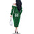 Custom Ireland Rugby Family Matching Off The Shoulder Long Sleeve Dress and Hawaiian Shirt Irish Celtic Shamrock