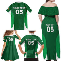 Custom Ireland Rugby Family Matching Off Shoulder Maxi Dress and Hawaiian Shirt Irish Celtic Shamrock