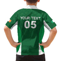 Custom Ireland Rugby Family Matching Off Shoulder Short Dress and Hawaiian Shirt Irish Celtic Shamrock