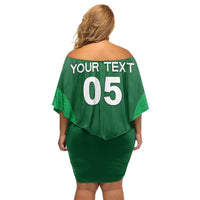 Custom Ireland Rugby Family Matching Off Shoulder Short Dress and Hawaiian Shirt Irish Celtic Shamrock