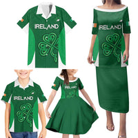 Custom Ireland Rugby Family Matching Puletasi and Hawaiian Shirt Irish Celtic Shamrock