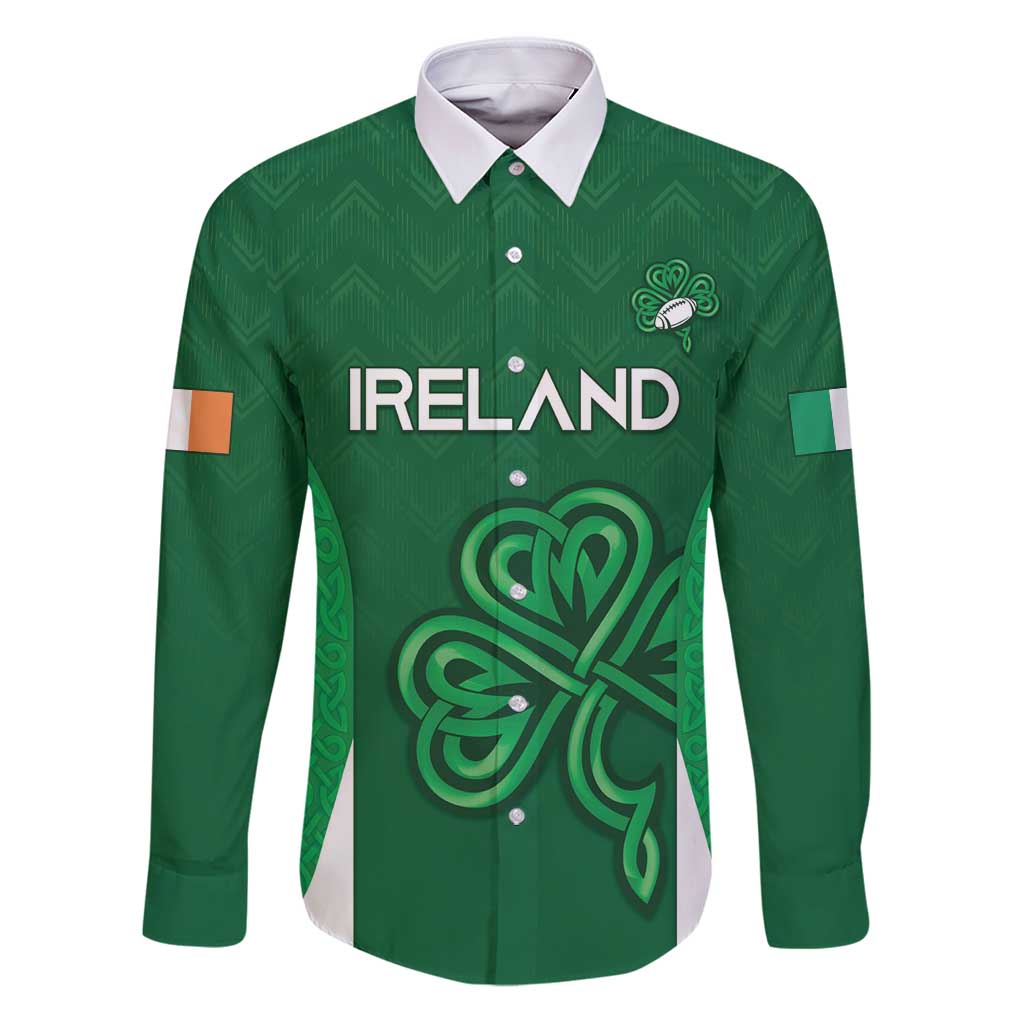 Custom Ireland Rugby Family Matching Puletasi and Hawaiian Shirt Irish Celtic Shamrock