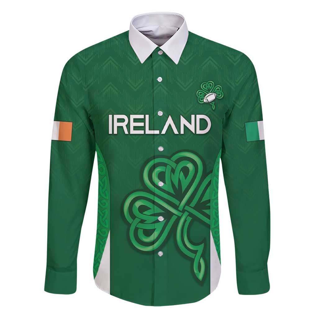 Custom Ireland Rugby Family Matching Short Sleeve Bodycon Dress and Hawaiian Shirt Irish Celtic Shamrock