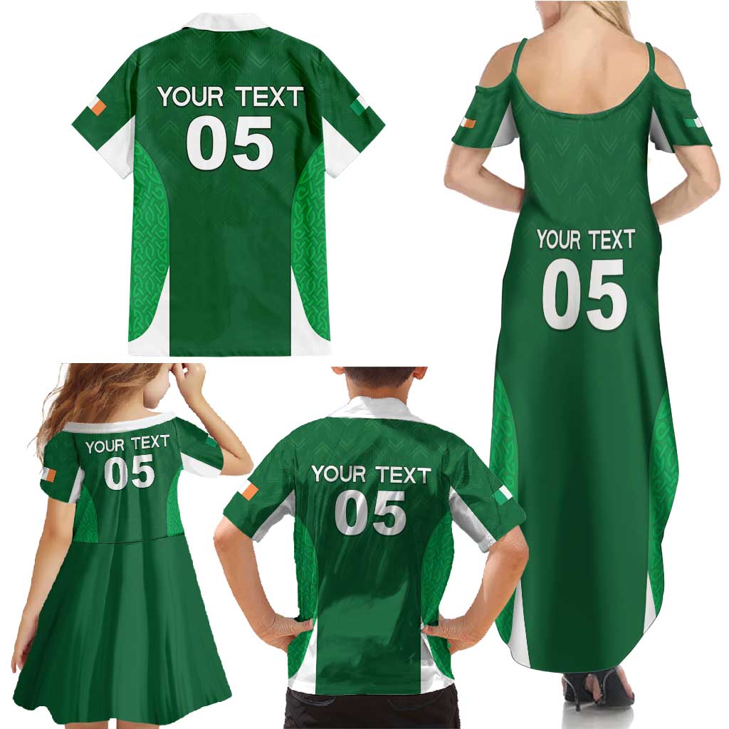 Custom Ireland Rugby Family Matching Summer Maxi Dress and Hawaiian Shirt Irish Celtic Shamrock