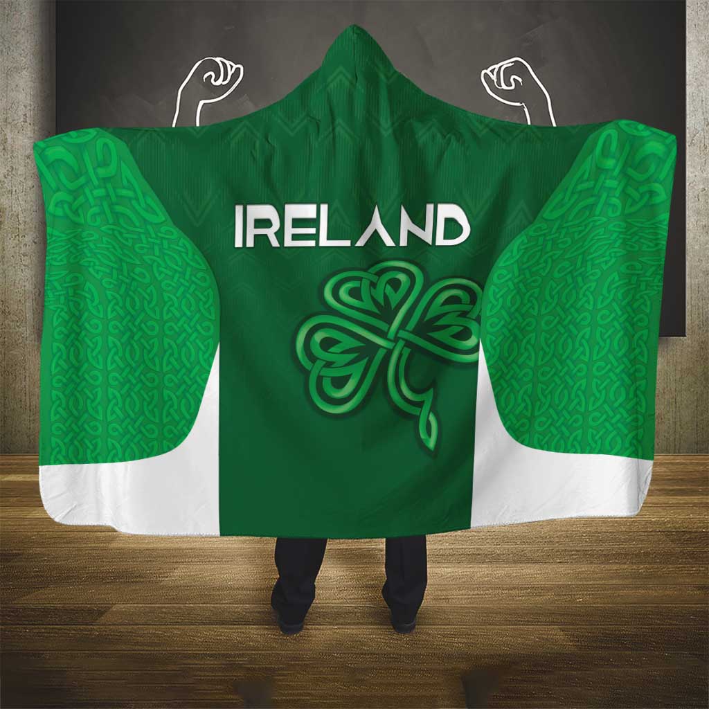 Ireland Rugby Hooded Blanket Irish Celtic Shamrock