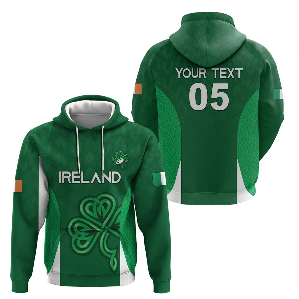 Custom Ireland Rugby Hoodie Irish Celtic Shamrock
