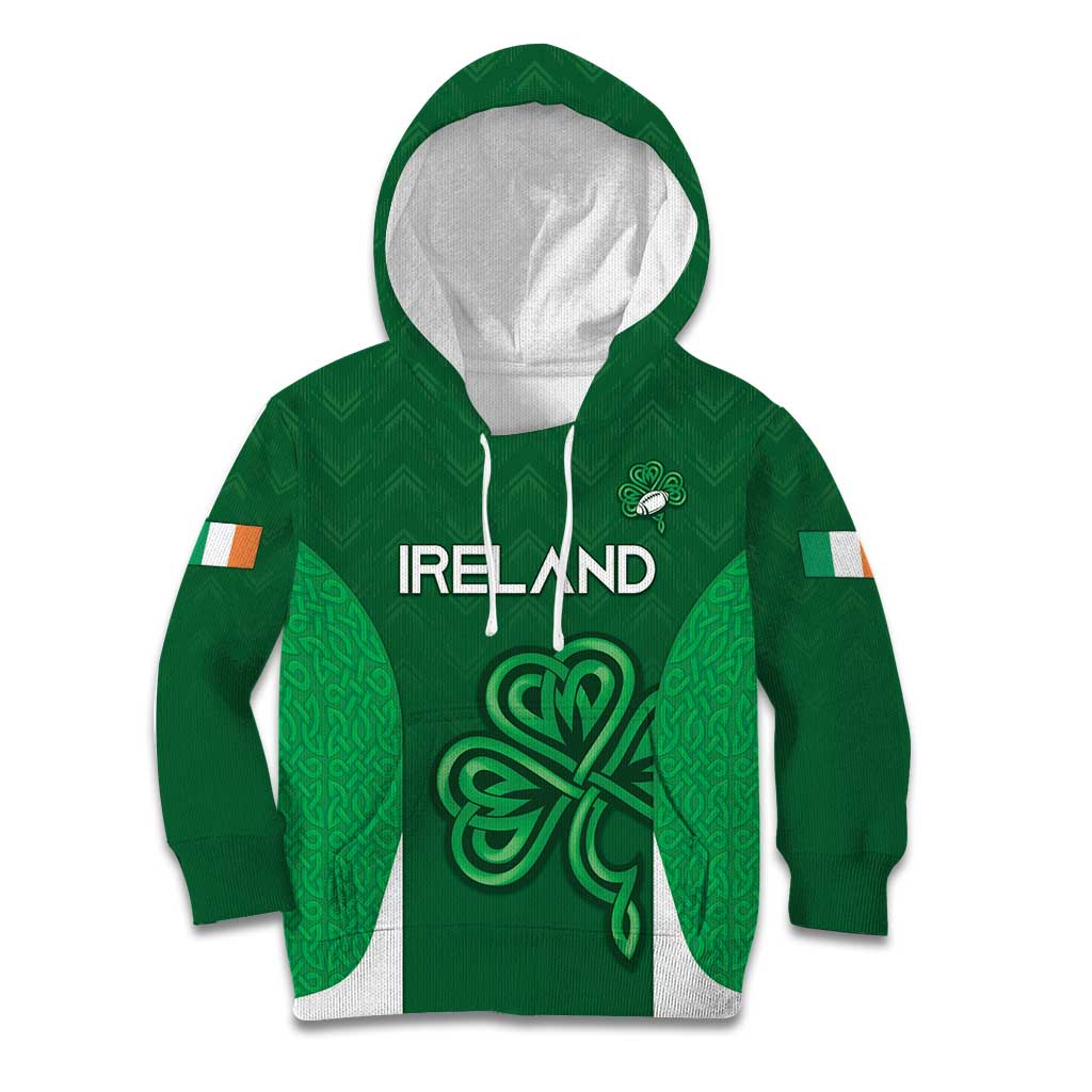 Custom Ireland Rugby Kid Hoodie Irish Celtic Shamrock