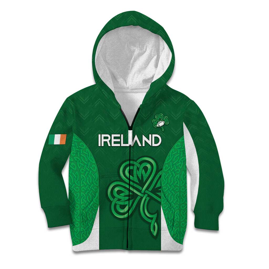 Custom Ireland Rugby Kid Hoodie Irish Celtic Shamrock