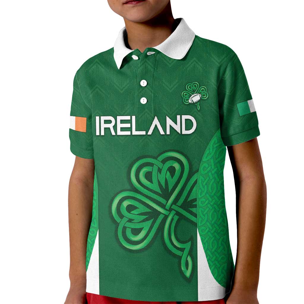 Custom Ireland Rugby Kid Polo Shirt Irish Celtic Shamrock
