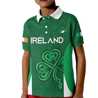 Custom Ireland Rugby Kid Polo Shirt Irish Celtic Shamrock