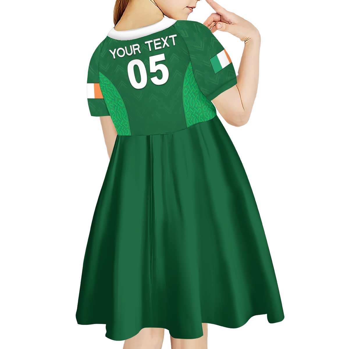 Custom Ireland Rugby Kid Short Sleeve Dress Irish Celtic Shamrock