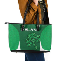 Ireland Rugby Leather Tote Bag Irish Celtic Shamrock
