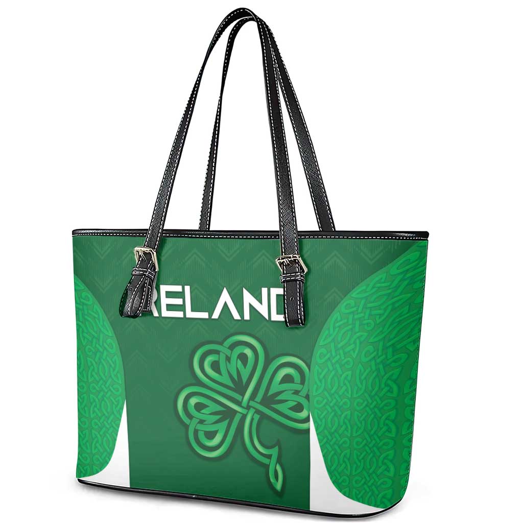 Ireland Rugby Leather Tote Bag Irish Celtic Shamrock