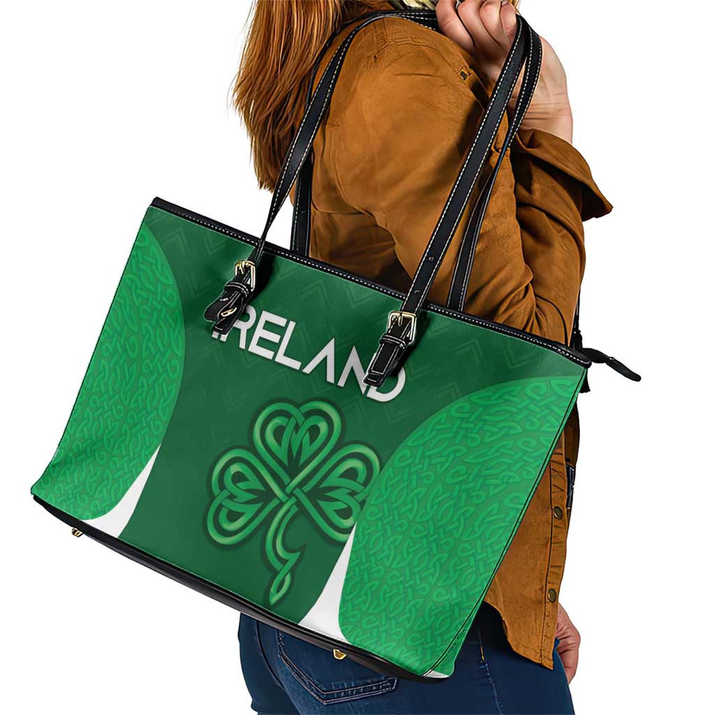 Ireland Rugby Leather Tote Bag Irish Celtic Shamrock