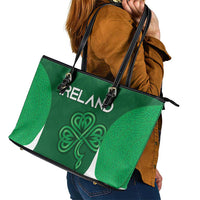 Ireland Rugby Leather Tote Bag Irish Celtic Shamrock