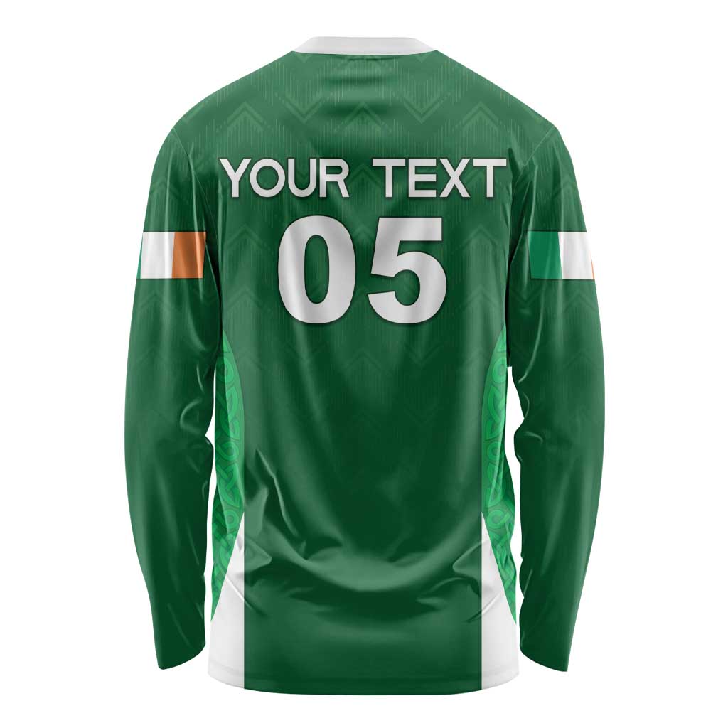 Custom Ireland Rugby Long Sleeve Shirt Irish Celtic Shamrock