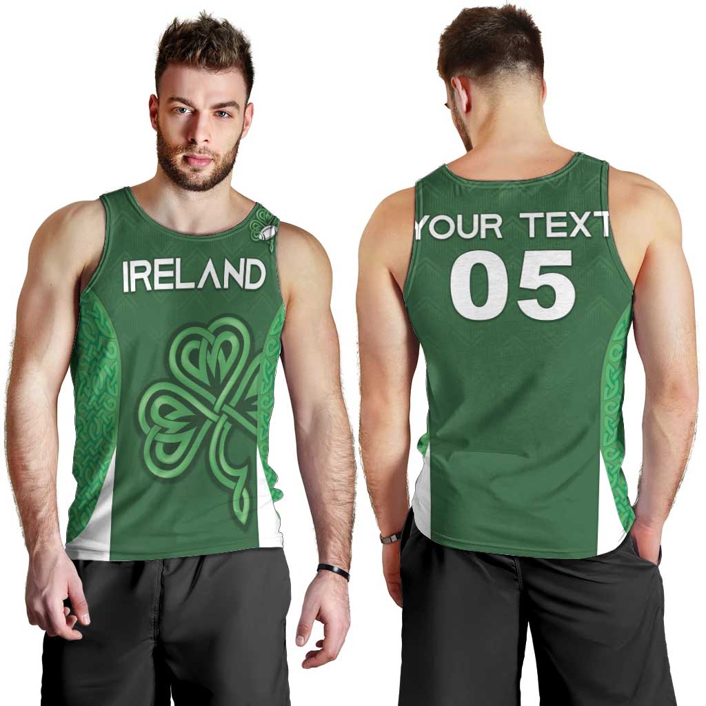 Custom Ireland Rugby Men Tank Top Irish Celtic Shamrock
