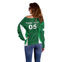 Custom Ireland Rugby Off Shoulder Sweater Irish Celtic Shamrock