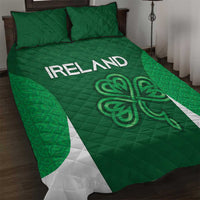 Ireland Rugby Quilt Bed Set Irish Celtic Shamrock