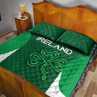 Ireland Rugby Quilt Bed Set Irish Celtic Shamrock