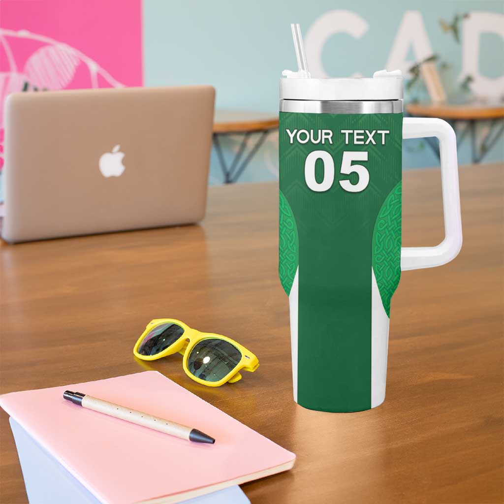 Custom Ireland Rugby Tumbler With Handle Irish Celtic Shamrock