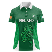 Custom Ireland Rugby Women Polo Shirt Irish Celtic Shamrock